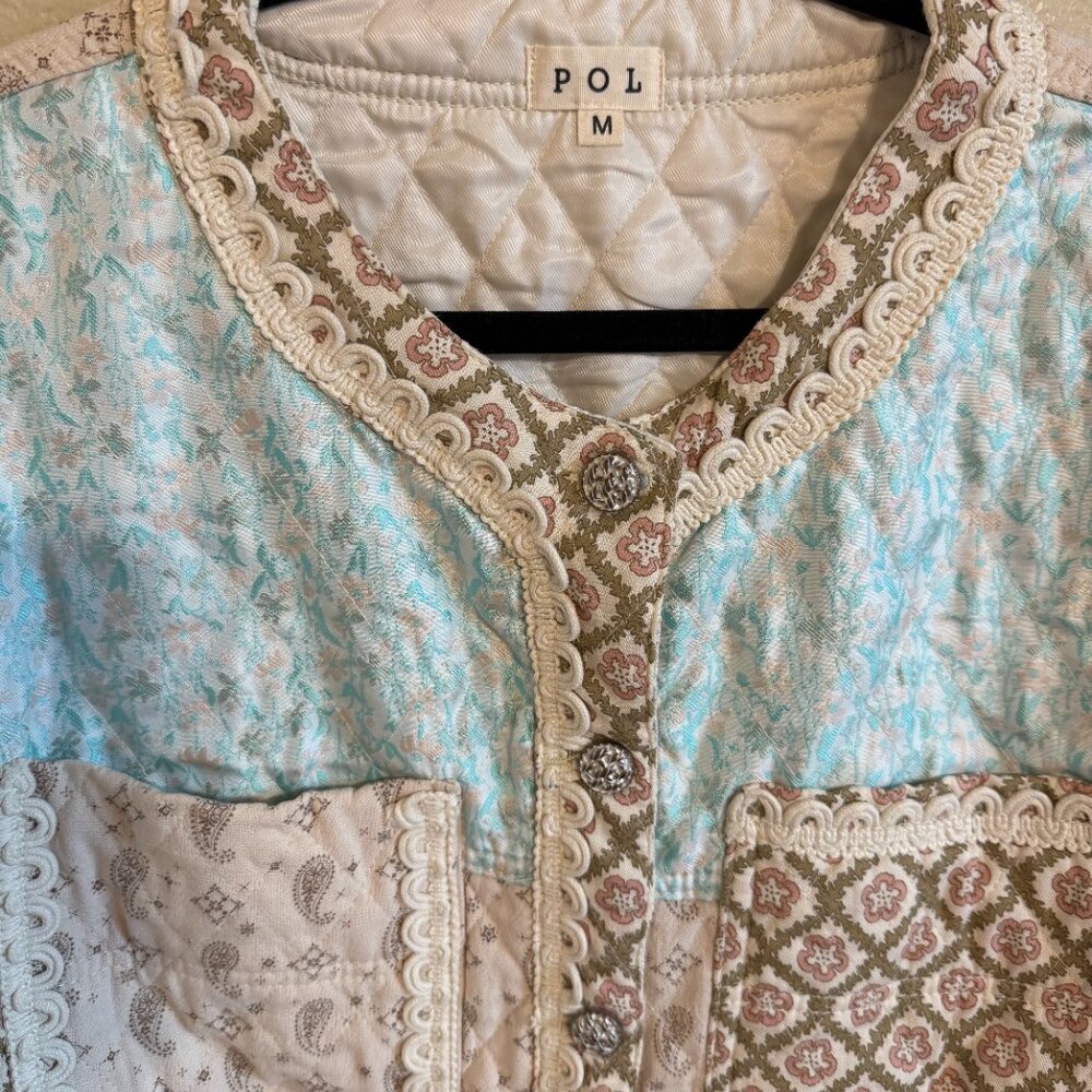 POL Quilted Patchwork Jacket Great Details - Medi… - image 5